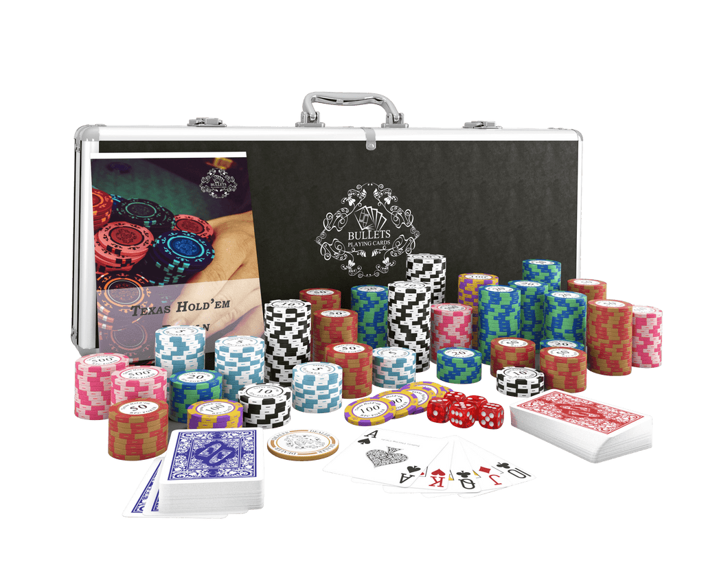 Poker case with 300 clay poker chips Carmela with values